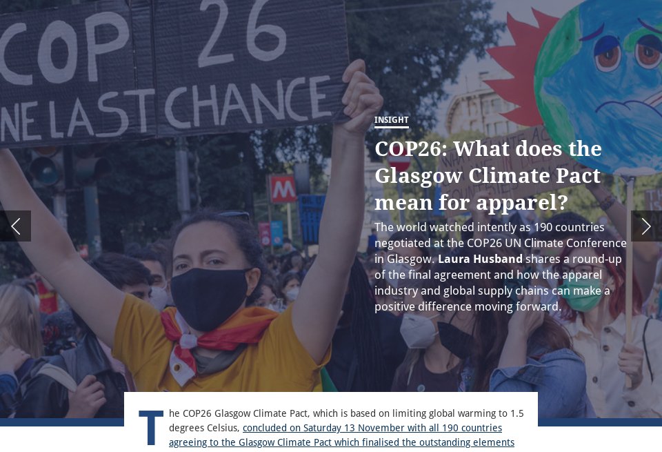 COP26: What does the Glasgow Climate Pact mean for apparel? - just ...