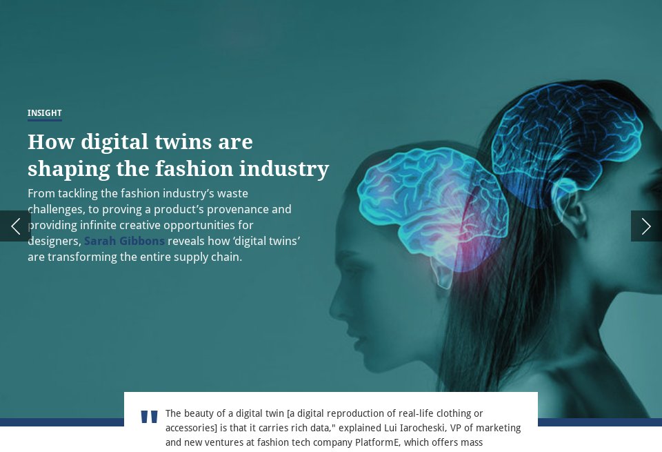 How digital twins are shaping the fashion industry - Just Style ...